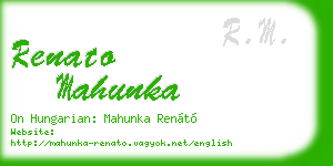 renato mahunka business card